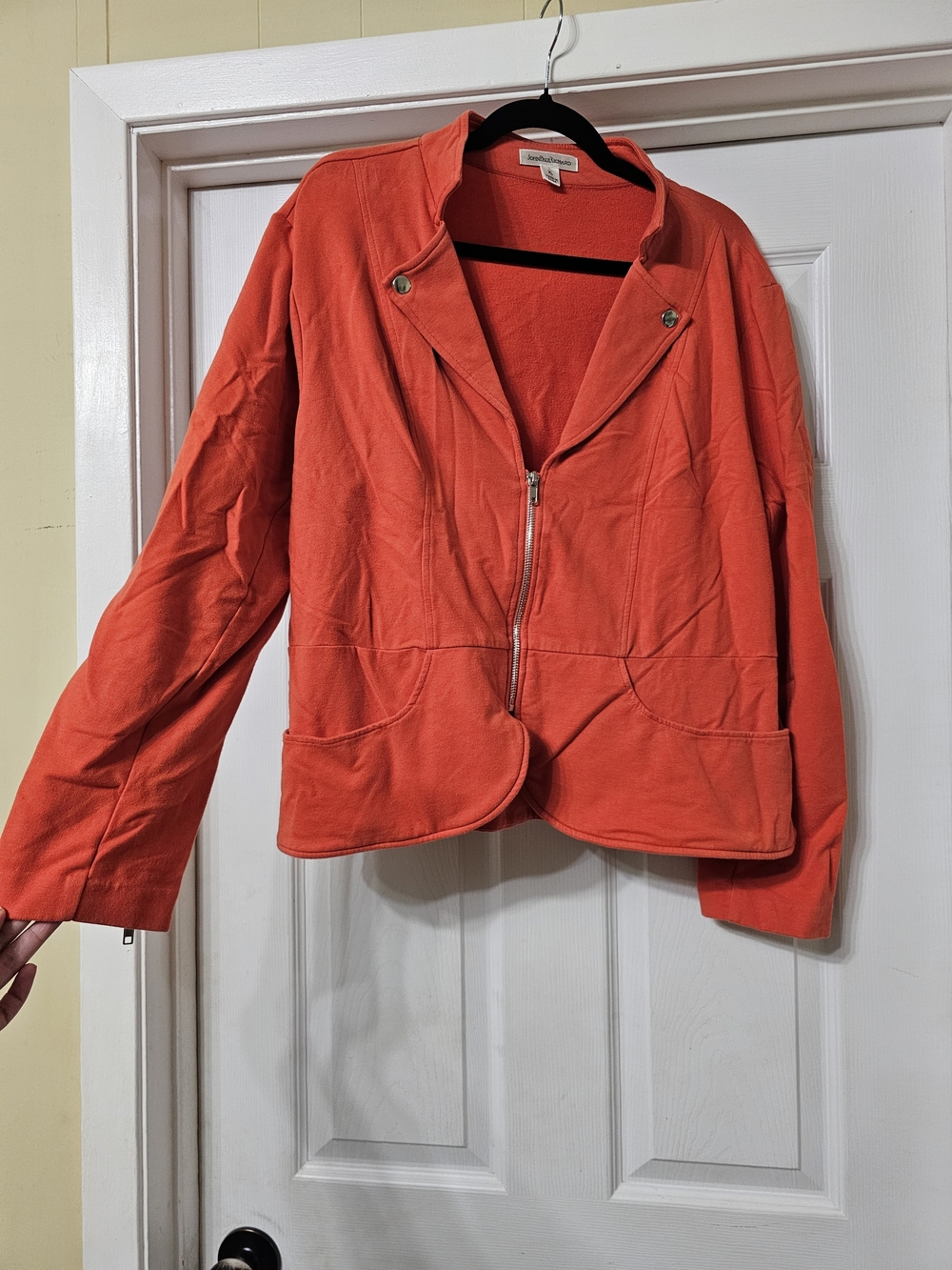 JohnPaulRichard Orange Partial Zip Front Blazer Jacket
